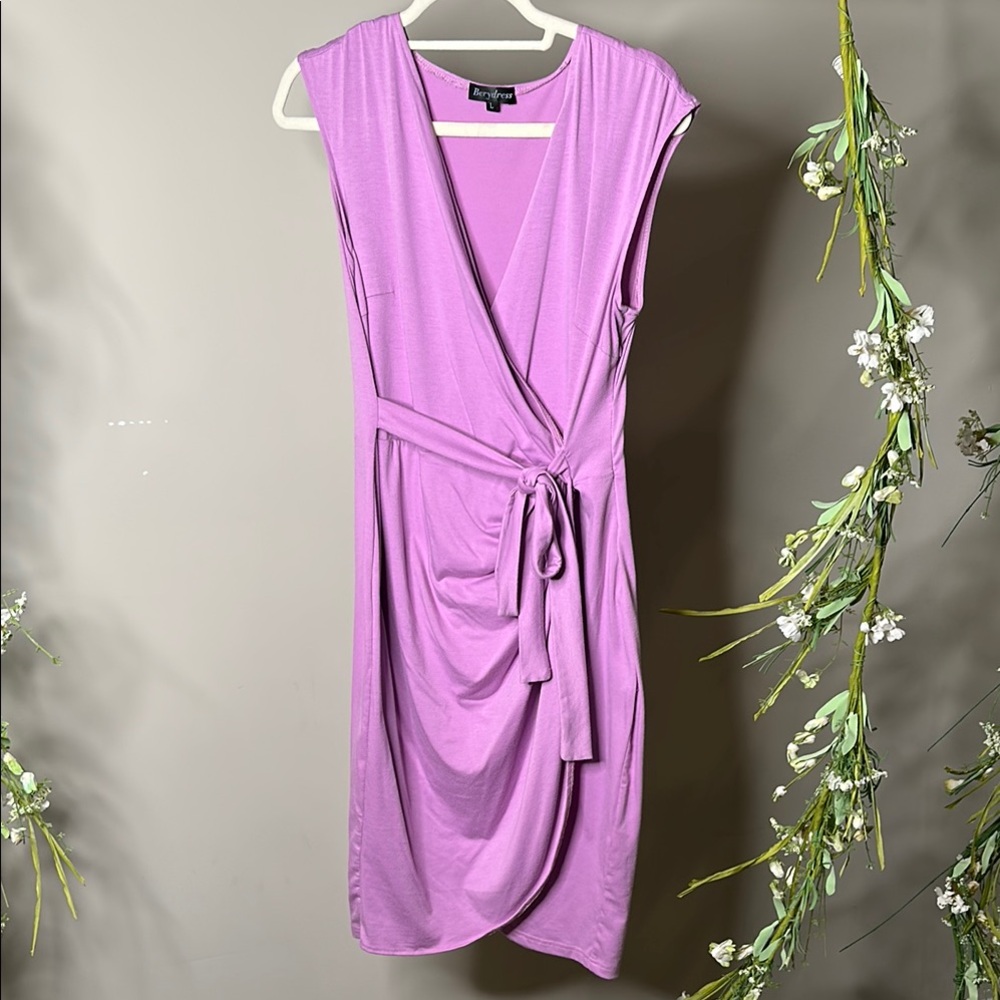 Purple Asymmetrical Pleated Cocktail Dress